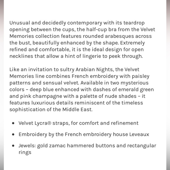 AUBADE Velvet Memories Half Cup Bra in 30D - Picture 5 of 11